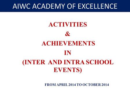 AIWC ACADEMY OF EXCELLENCE