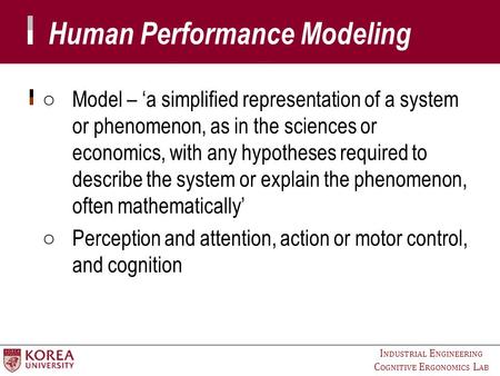 Human Performance Modeling