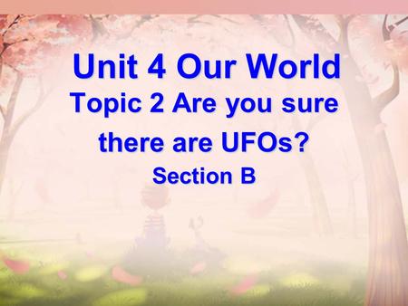 U UU Unit 4 Our World Topic 2 Are you sure there are UFOs? Section B.