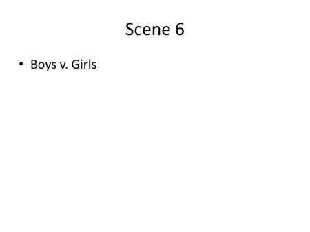 Scene 6 Boys v. Girls. Scene/Shot: Boys v. Girls (discussion) (6.1) Characters: The 4 Girls Effects: N/A Timing: 25 seconds Props: backpacks and school.