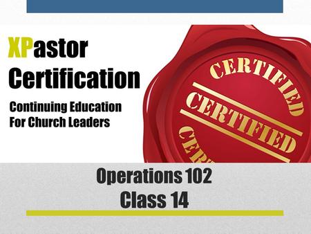 Operations 102 Class 14. Guest Lecturer Bernard Lee is the Executive Pastor of Damansara Utama Methodist Church (DUMC) in Malaysia. Bernard has had over.