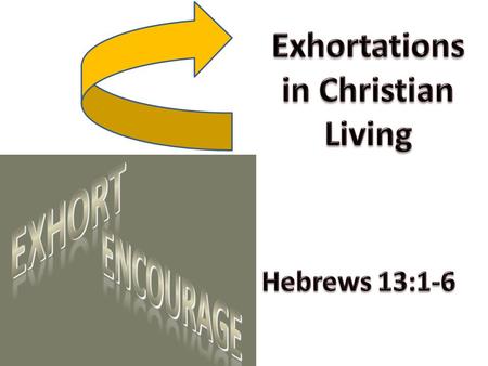 LET LOVE OF THE BRETHREN CONTINUE (v.1) – Especially kind and tender (2 Pet. 1:7, Rom. 12:10, I Pet. 3:8) Exhortations in Christian Living.