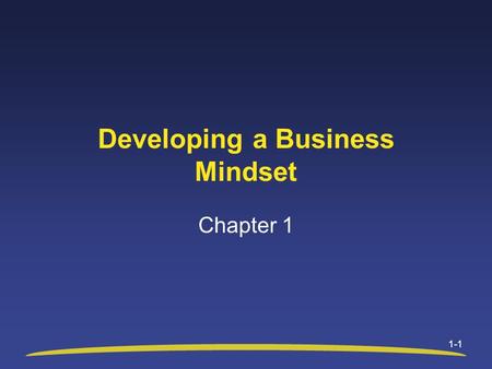 Developing a Business Mindset