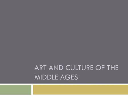 ART AND CULTURE OF THE MIDDLE AGES. 1. Visual Arts a. Gothic architecture i. Greatest examples of religious feelings were found in churches ii. Built.