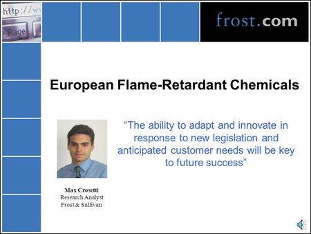 European Flame-Retardant Chemicals “The ability to adapt and innovate in response to new legislation and anticipated customer needs will be key to future.