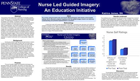 Nurse Led Guided Imagery: An Education Initiative Katrina James, SN Abstract The purpose of this project was to implement an education program concerning.