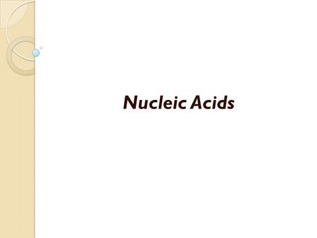 Nucleic Acids. Bio-molecules are compounds composed of repeating units of their building blocks i.e. monomers. There are four major classes of bio- molecules.