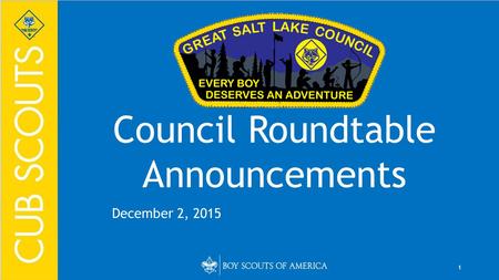 1 Council Roundtable Announcements December 2, 2015.