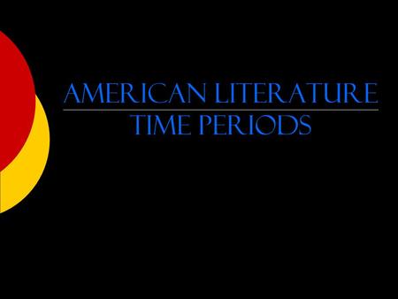 American literature time periods