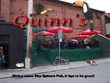 The Quinn’s Menu that we put together consists of a wide variety of foods from pizzas to wraps to much more. To the left is a picture of the first page.