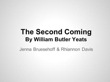 The Second Coming By William Butler Yeats