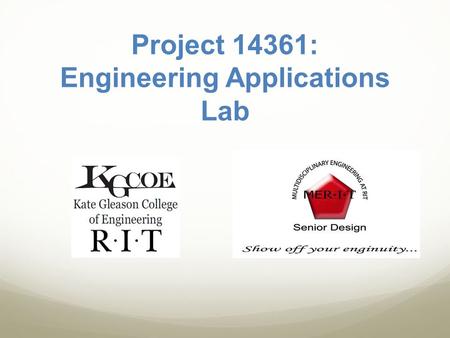 Project 14361: Engineering Applications Lab