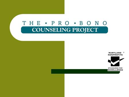 A non-profit that links licensed mental health therapists with individuals, couples and families who otherwise could not afford treatment A Public Service.