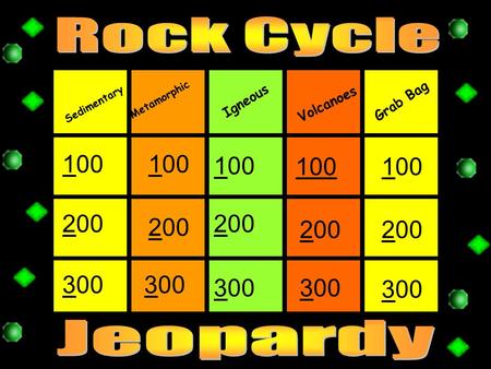 Sedimentary Metamorphic Igneous Volcanoes Grab Bag 11001100 1100 1100 2200 2200 2200 22002200 33003300 3300 33003300 100.