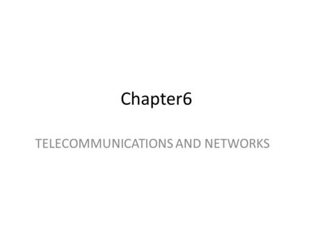 TELECOMMUNICATIONS AND NETWORKS