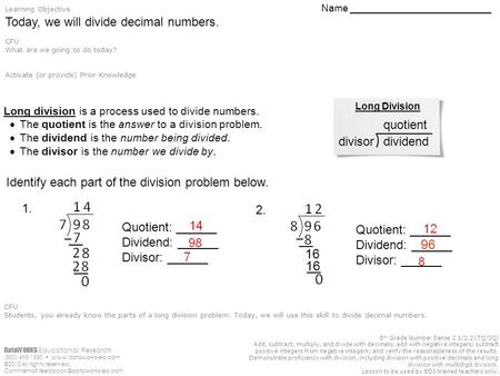 DataWORKS Educational Research (800) 495-1550  ©2012 All rights reserved. Comments? 5 th Grade Number Sense.