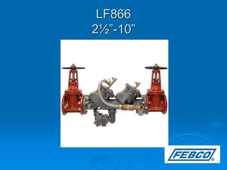 LF866 2½”-10”. Product Overview  Production of the 2½” – 10” sizes began in 2014.  The LF866 utilizes a Type 2 bypass (Model LF619 single check).