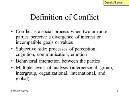 Definition of Conflict