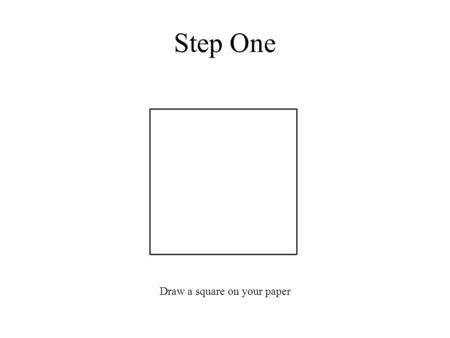 Step One Draw a square on your paper. Step Two Beginning in the top left corner of the square, measure to the right about a half inch and place a dot.