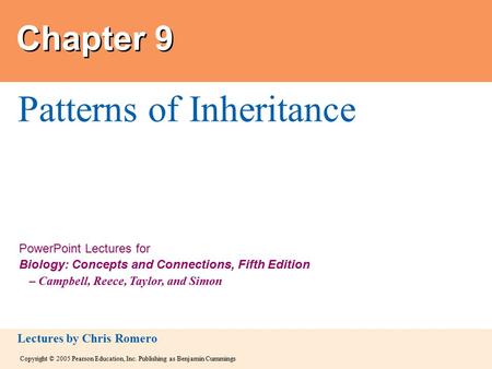 Copyright © 2005 Pearson Education, Inc. Publishing as Benjamin Cummings PowerPoint Lectures for Biology: Concepts and Connections, Fifth Edition – Campbell,