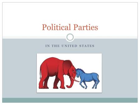 IN THE UNITED STATES Political Parties. What is a political party? A political party is a group that seeks to win elections, operate the government, and.