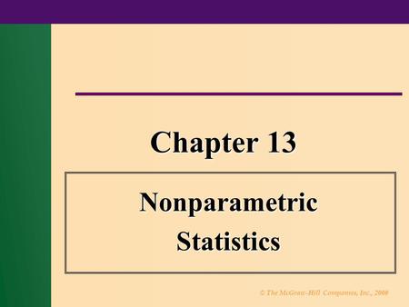 Nonparametric Statistics