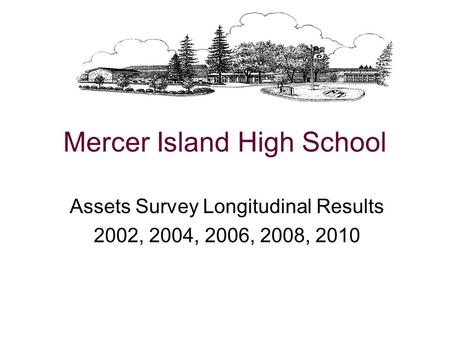 Mercer Island High School Assets Survey Longitudinal Results 2002, 2004, 2006, 2008, 2010.