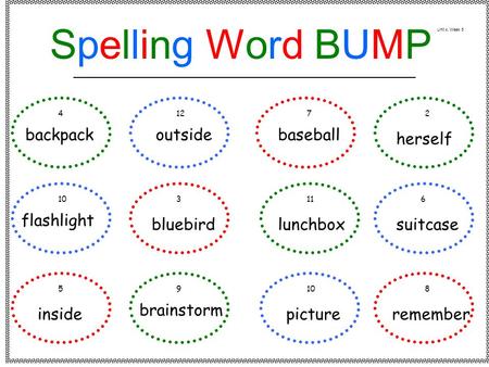 Backpack flashlight inside outside bluebird brainstorm baseball lunchbox picture herself suitcase remember 41272 103116 59108 Spelling Word BUMPSpelling.