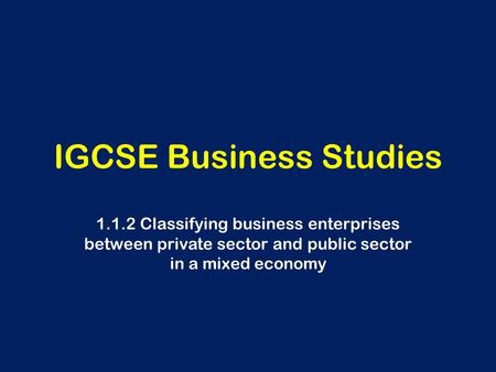 IGCSE Business Studies