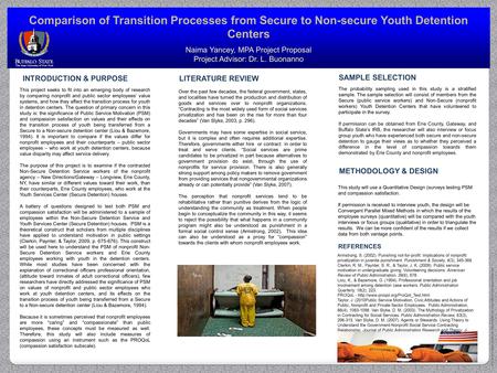 SRCC poster template provided by Instructional Resources and Office of Undergraduate Research Comparison of Transition Processes from Secure to Non-secure.