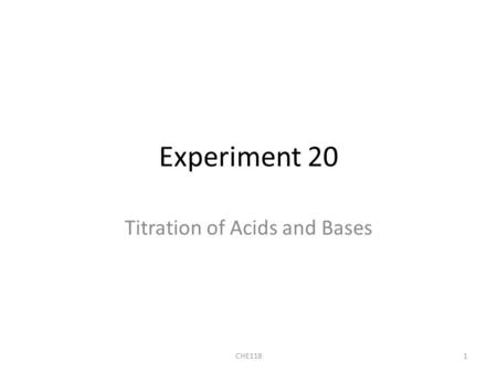 Titration of Acids and Bases