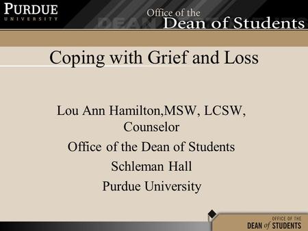 Coping with Grief and Loss