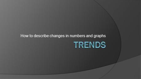 How to describe changes in numbers and graphs. Bar graph.