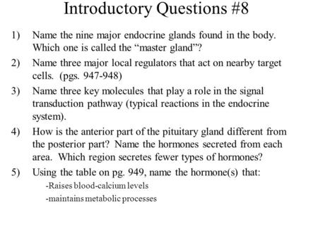 Introductory Questions #8