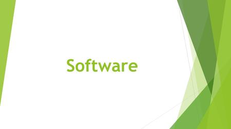 Software. What is software?  Review: recall the difference between hardware and software (rigid vs. fluid)  Software, in essence, is a set of instructions.