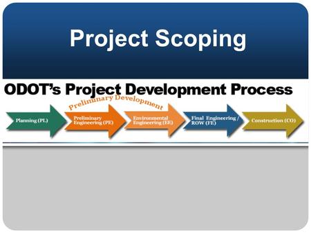 Project Scoping. Project Scoping – learning objective Who should complete the Project Initiation Package (PIP)? How is PDP Path used in scoping? Task.