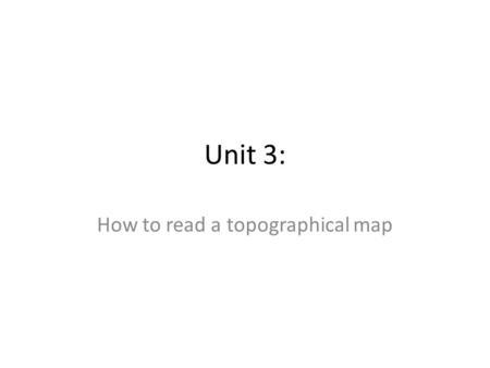 How to read a topographical map