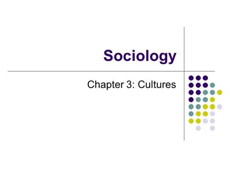 Sociology Chapter 3: Cultures. How would you define Culture? Define Culture. What is your definition of culture.