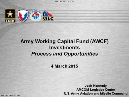 Army Working Capital Fund (AWCF) Investments Process and Opportunities