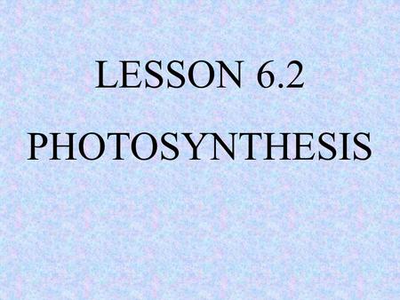 LESSON 6.2 PHOTOSYNTHESIS . 1. What is Glucose? “A simple sugar”