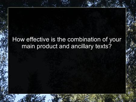 How effective is the combination of your main product and ancillary texts?