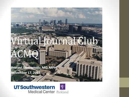 Virtual Journal Club ACMQ