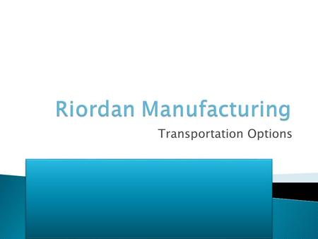 Transportation Options.  Huffman Trucking Co. o Albany Advantages Disadvantages o Pontiac Advantages Disadvantages  Hangzhou, China o FedEx o Company.