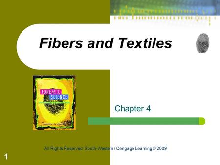 Fibers and Textiles Chapter 4