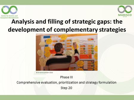 Analysis and filling of strategic gaps: the development of complementary strategies Phase III Comprehensive evaluation, prioritization and strategy formulation.