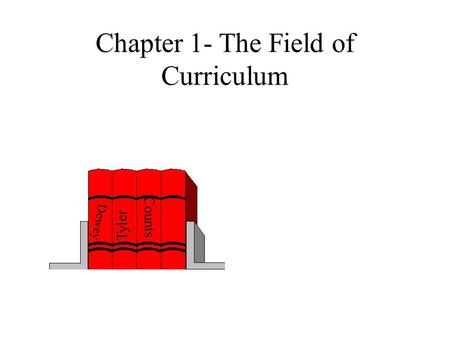 Chapter 1- The Field of Curriculum Dewey Tyler Counts.