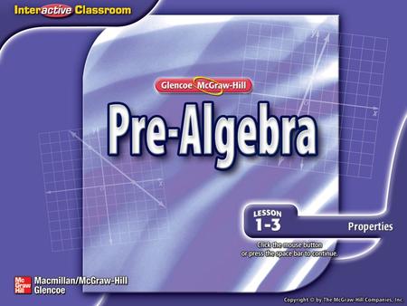 Over Lesson 1–2 A.A B.B C.C D.D 5-Minute Check 1 A.15 B.11 C.7 D.6 Evaluate the expression c + 8 – a if a = 4 and c = 3. Evaluate the expression 7a –