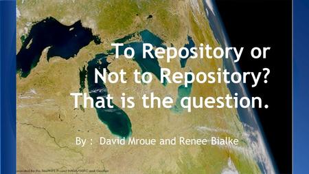 To Repository or Not to Repository? That is the question.