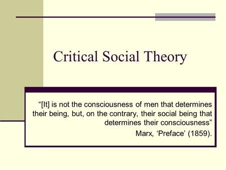 Critical Social Theory