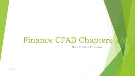 Finance CFAB Chapters 1&2